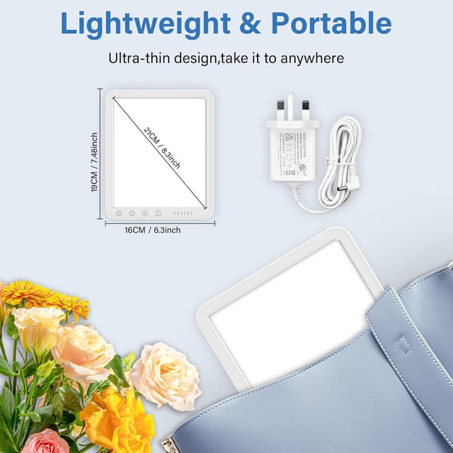 Thumbnail 5 de SAD Lamp, 15000 Lux Light Therapy Lamp, UV-Free Natural Sunlight Lamp with 3 Color Temperature 6 Timer & 5-Level Dimming, Touch Control SAD Light with Memory Function for Home Office
SAD Lamp, 15000 Lux Light Therapy Lamp, UV-Free N…