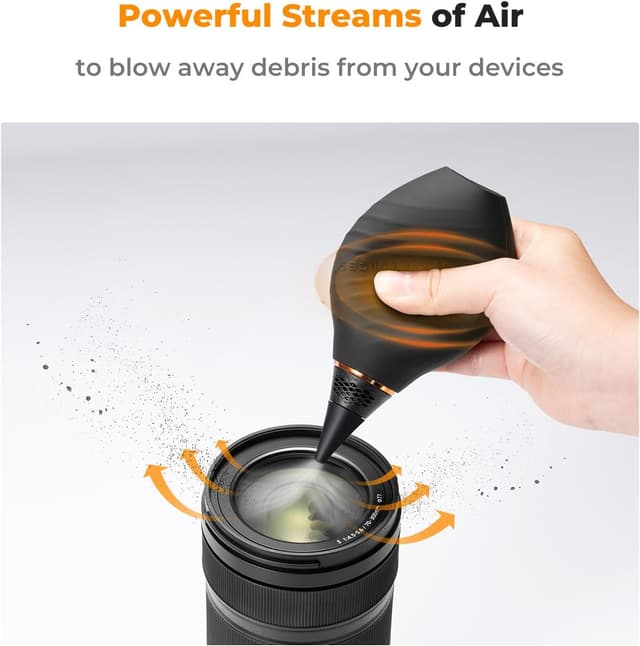 Detalle 2 de K&F CONCEPT 2 in 1 Powerful Rocket Air Blower for Cameras, Lenses & Electronics (extension & short nozzle)