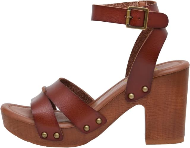Detalle de CUSHIONAIRE Women’s Sandra Faux Wood Sandal with +LiteSole Technology (Wide Widths Available)