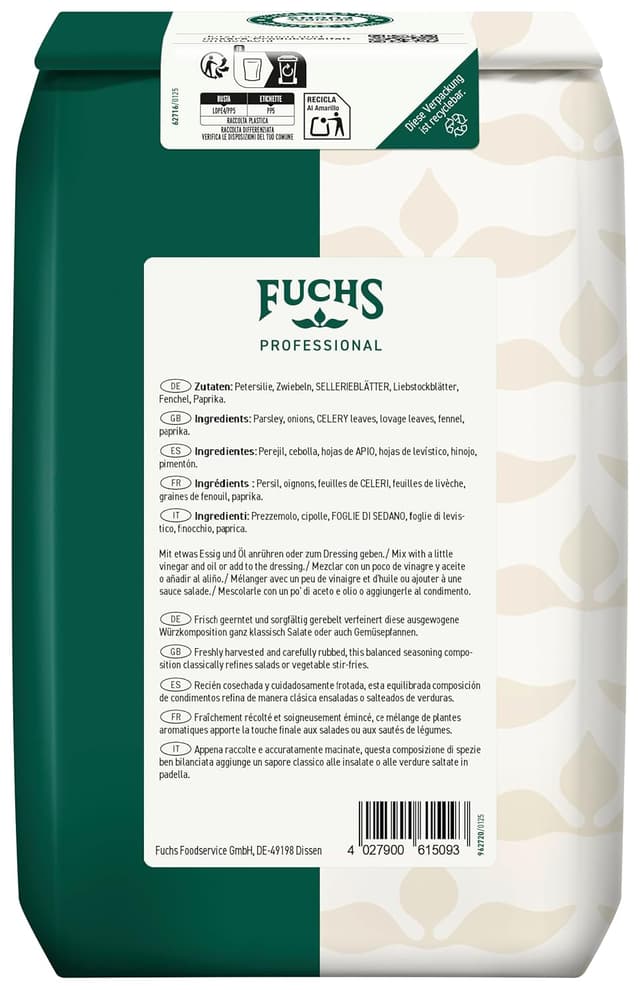 Detalle 2 de Fuchs Professional Salatkräuter 0,5 kg 🥗