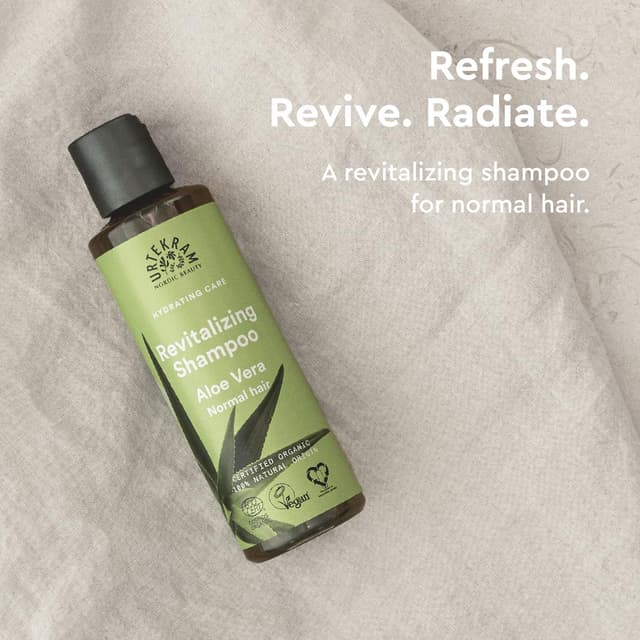 Detalle de Urtekram Gommage à l’aloe vera – Shampooing bio pour cheveux normaux, 250 ml