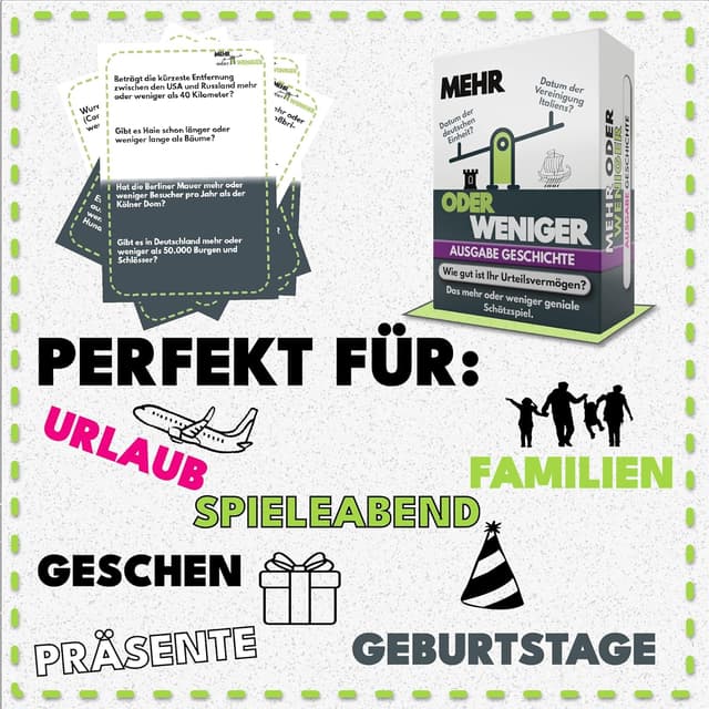 Detalle 1 de Mehr oder Weniger Kartenspiel: 2+ Spieler
