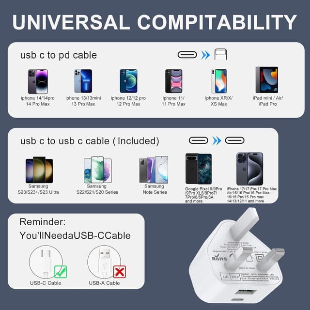 Thumbnail 5 de USBC Plug UK 25W fast charger