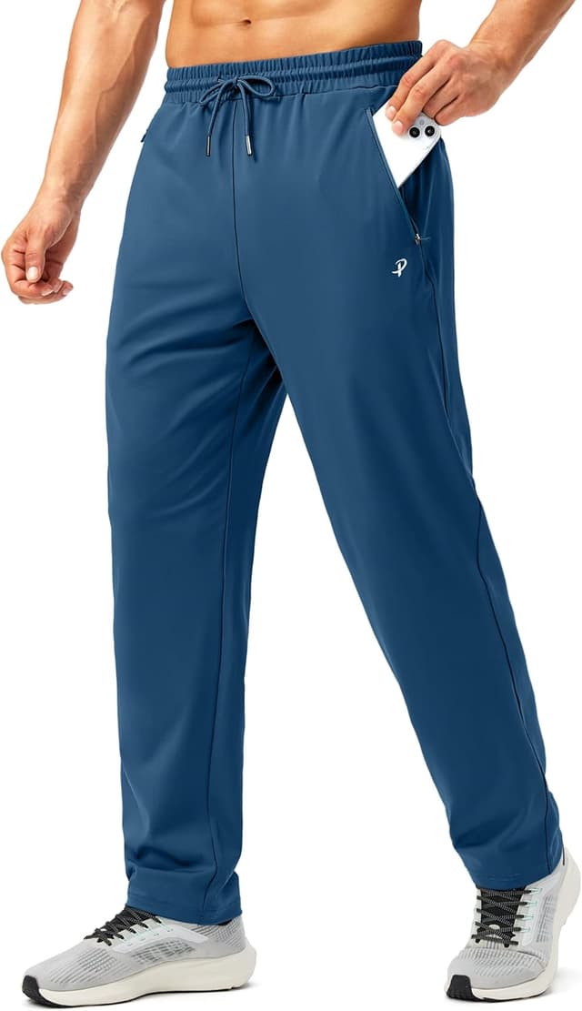 Detalle 1 de Pudolla Men's Athletic Stretch Joggers with Zippers
