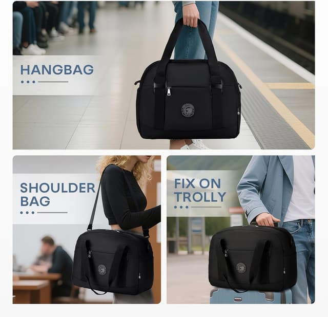 Detalle 2 de BAGZY 25L Ryanair cabin bag (40 x 30 x 20 cm) under-seat foldable travel duffel in pink