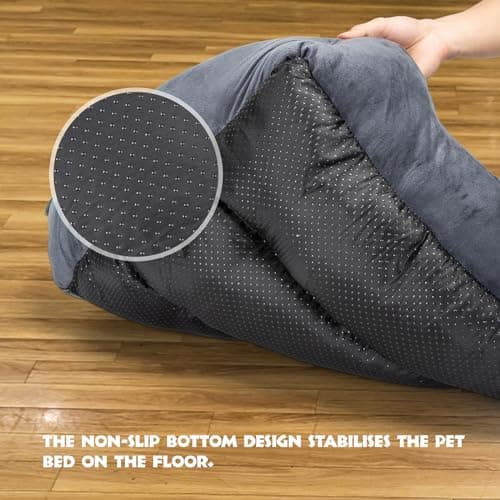 Detalle 2 de Nobleza cama para perro lavable mediano 67x57 cm antideslizante con relleno de fibras suaves