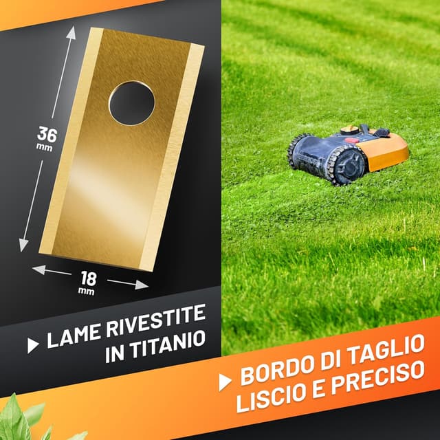 Detalle de GRÜNTEK WORX 18 Lame ricambio tagliaerba