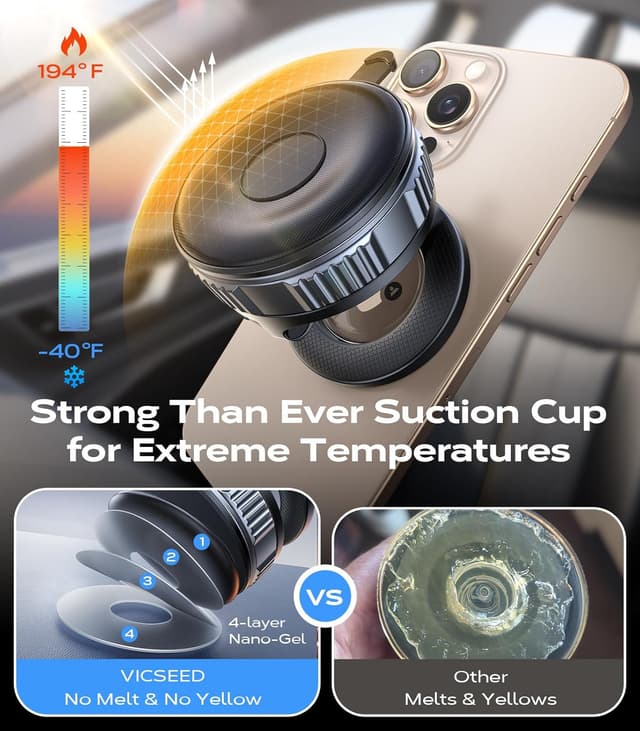 Detalle de VICSEED 2026 Car Phone Holder 85 lbs suction
