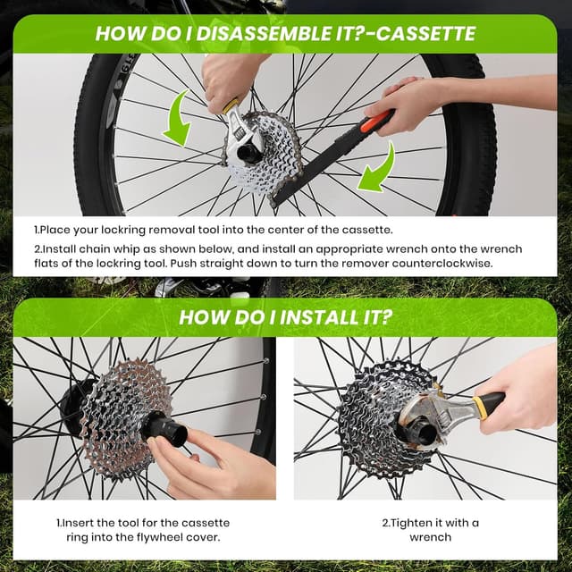 Detalle de Fengzio Estrattore Ruota Libera 2 in 1 per cassette e ruote libere a 12 denti