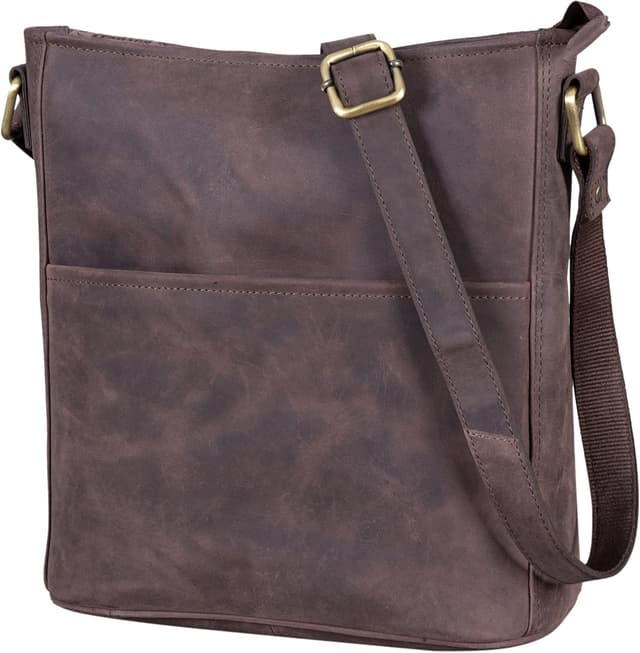 Detalle de LEABAGS Leder-Handtasche für Laptop bis 11 Zoll