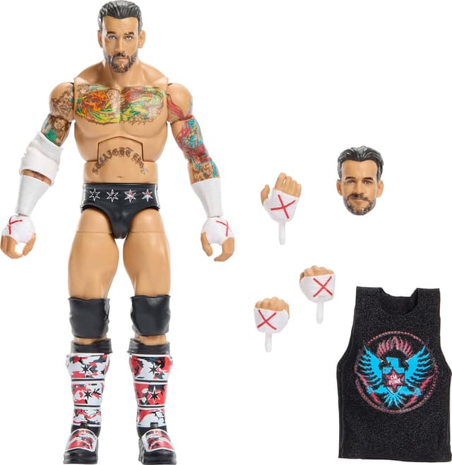 Detalle de Mattel WWE Elite Collection Top Picks CM Punk Action Figure & Accessories Set (6-inch), JHV13