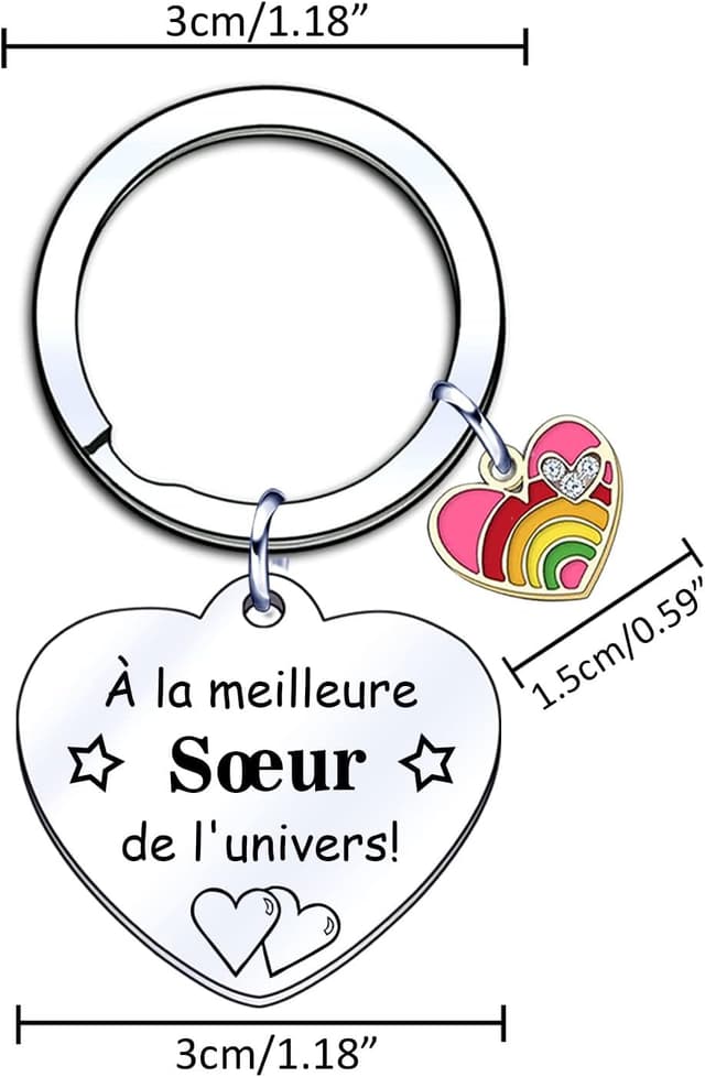 Detalle 2 de Porte-clés cadeau sœur ZYMGUO 3,0 cm
