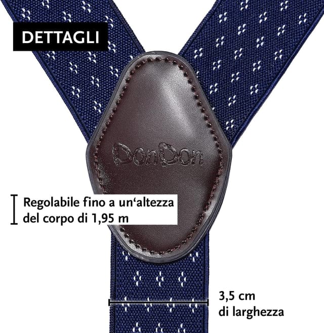 Thumbnail 2 de DonDon Bretelle da uomo 3,5 cm extra forti