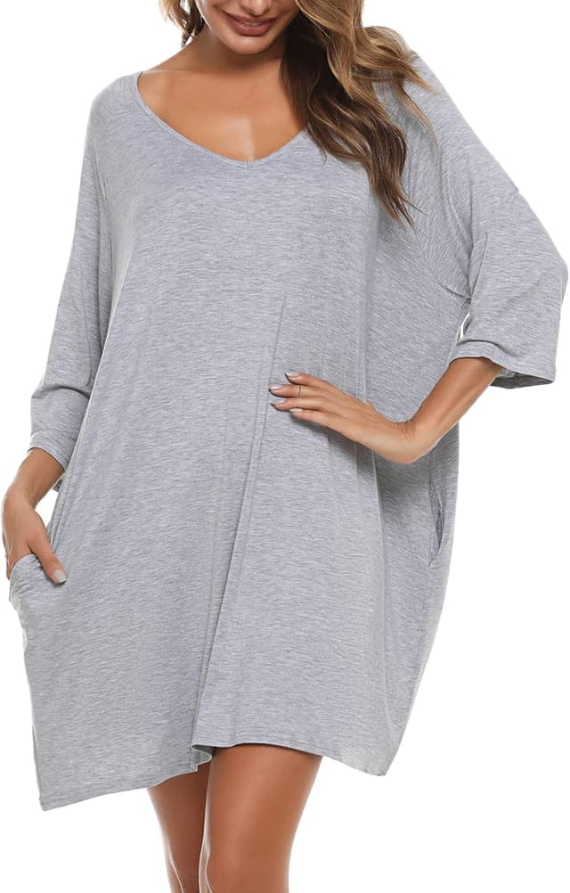 Thumbnail 6 de Bresdk Camicia Notte Donna Cotone Modal 3/4