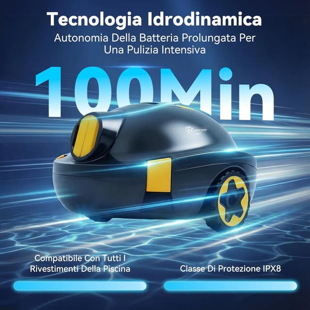 Detalle de EVERCROSS BOT Y10 Robot Piscina senza fili con parcheggio automatico e filtro 180 μm
