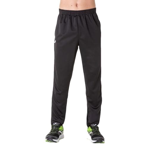 Detalle de Joma pantalón largo deportivo para hombre negro 3XS: afelpado, elástico y con bolsillos con cremallera