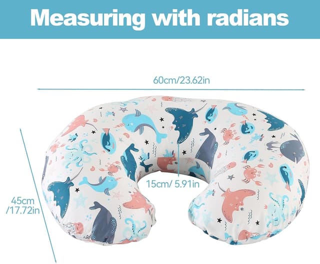 Detalle de Labtec Petit coussin d’allaitement bébé : coussin et oreiller d’allaitement déhoussable pour biberon et temps sur le ventre