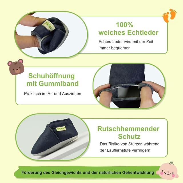 Detalle 2 de SAYOYO Lauflernschuhe aus echtem Leder für Babys & Kleinkinder