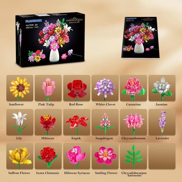 Thumbnail 6 de PLAXSOON Flower Bouquet Building Set