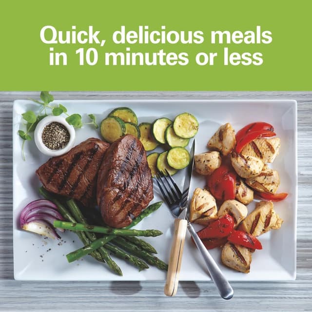 Detalle de Hamilton Beach Electric Indoor Grill (25371) — 6-Serving, Nonstick Easy-Clean Plates, Floating Hinge