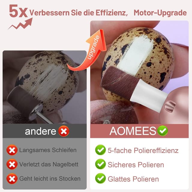 Detalle 2 de AOMEES Maniküre Pediküre-Set mit 9 Aufsätzen