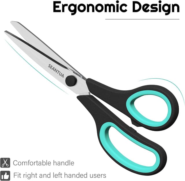 Detalle de Scissors 3 Pack – 8 inch multipurpose heavy-duty stainless steel scissors with easy-grip handles