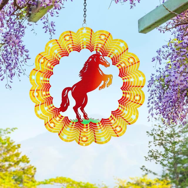Thumbnail 4 de Horse Wind Spinners 12-inch 3D Stainless Steel Wind Spinner 🪄