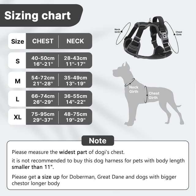 Detalle de Belababy anti-pull dog harness (Size S) with padded handle and reflective strips for small dogs in black