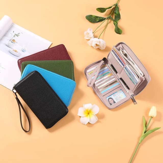 Thumbnail 6 de GAEKEAO Damen-Geldbörse mit RFID-Blockierung, Reißverschluss und großer Kapazität