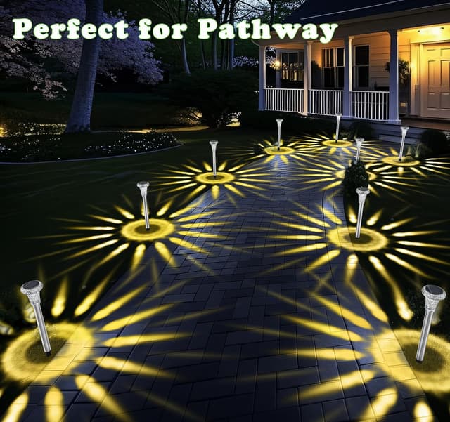 Detalle 2 de Bowfar Solarleuchten für Außen (6er-Set) IP65, Edelstahl & warmweiß