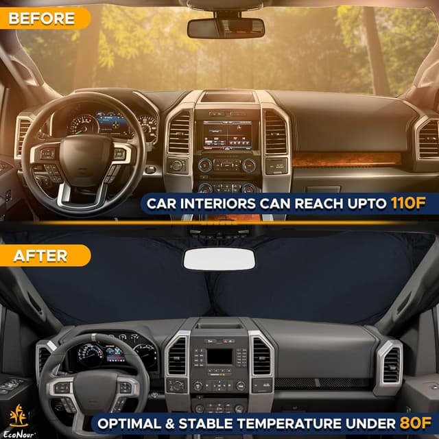 Thumbnail 3 de EcoNour Windshield Sun Shade XL 69x35