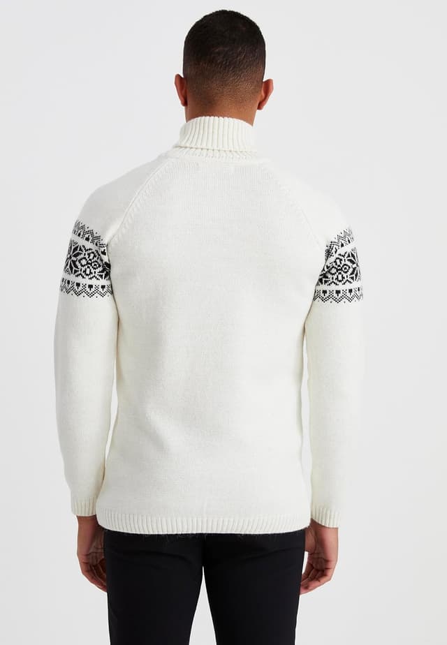 Detalle 2 de Leif Nelson pull à col roulé pour homme au motif norvégien d’hiver