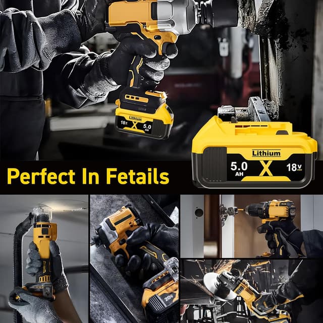 Thumbnail 5 de Replacement 2x 5.0Ah 18V Batteries with 4A Charger