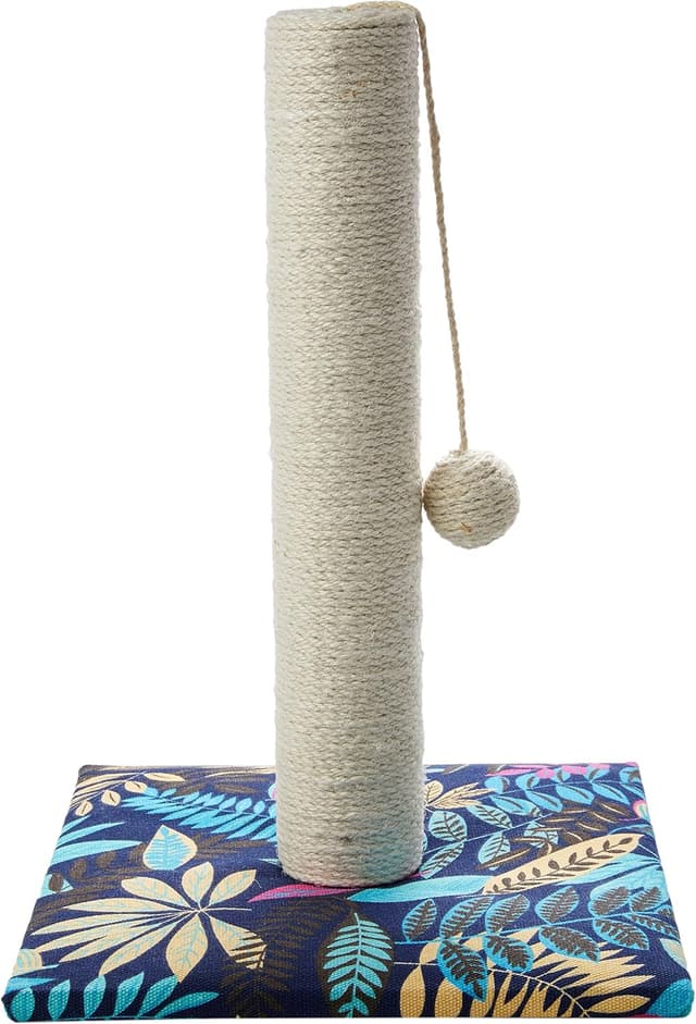 Detalle de Croci Color Leafs Kratzbaum für Erwachsene Katzen – mit Baum, Ball & Kratzfestem Karton