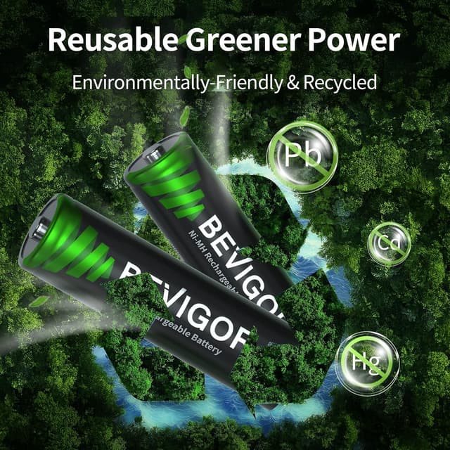 Detalle de BEVIGOR AA 2800mAh rechargeable pack