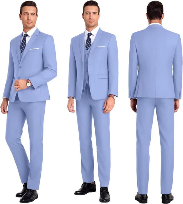 Detalle de High-End Suits Men Orange Slim Fit 3-Piece Suit for Weddings & Events