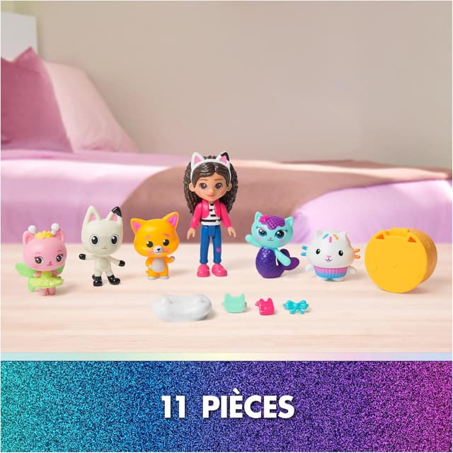 Detalle de Coffret cadeau Gabby et la Maison Magique Le Film – Gabby Dollhouse (6 figurines + 5 accessoires)
