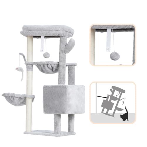 Thumbnail 6 de Heybly HCT006SW: árbol rascador para gatos de 100 cm con plataforma grande, nido y 2 hamacas