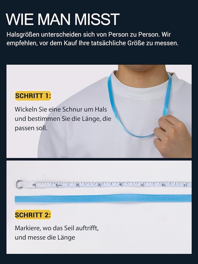 Detalle de PROSTEEL Herren Halskette aus Edelstahl mit Karabinerverschluss – Venezianer-/Erbskette, Breite 2–8 mm, Länge 46–76 cm