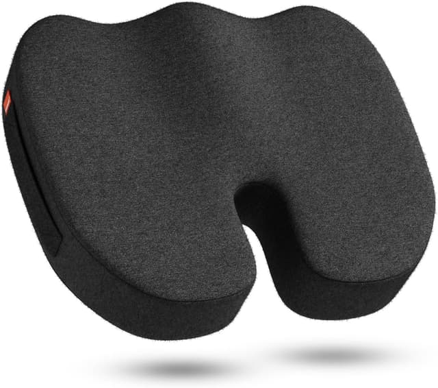 Detalle de inaepeak Coussin en mousse à mémoire de forme épaisse et respirante pour chaise de bureau, gris foncé