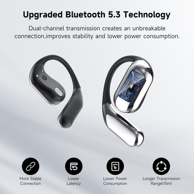Detalle de Paekole Open Ear Bone Conduction Wireless Earbuds (Bluetooth) for Fitness & Running