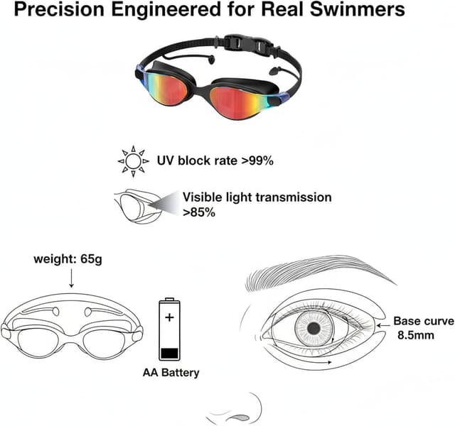 Detalle 2 de Seaflar occhialini piscina antiappannamento UV
