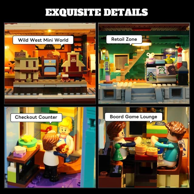 Detalle 2 de Lumibricks Lumibricks Toy Store Building Set with Light (3086 pcs) – modular 2-in-1 Bauhaus & dollhouse model with USB lighting