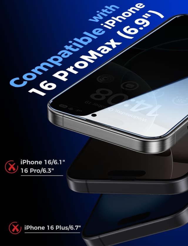 Thumbnail 2 de MAGIC JOHN Privacy Screen Protector iPhone 16 Pro Max