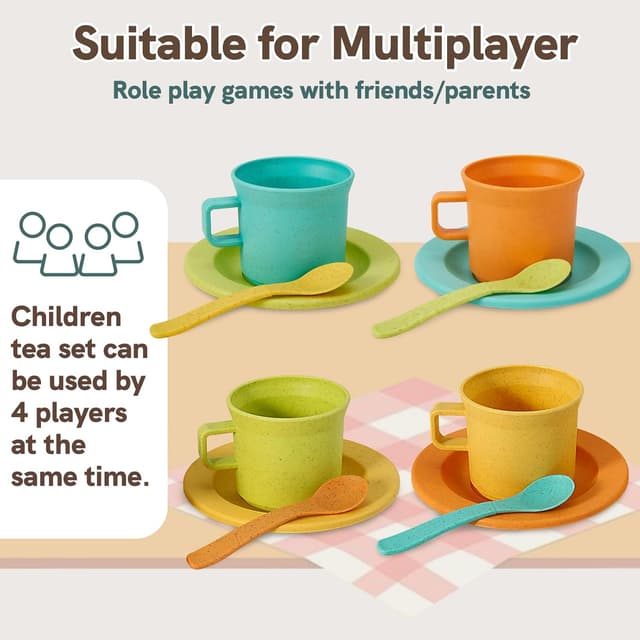 Thumbnail 3 de AOLEVA Kids Plastic Tea Set for 3–5 Years 🍽