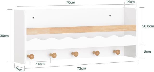 Thumbnail 2 de SoBuy KMB78-W Étagère murale 73x15x30cm