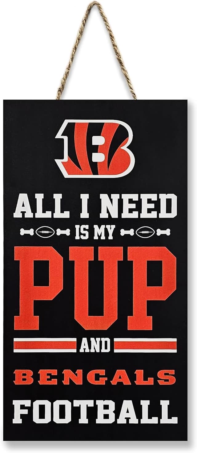 NFL Cincinnati Bengals “All I Need Is My Pup and Football” Yard Sign by Pets First