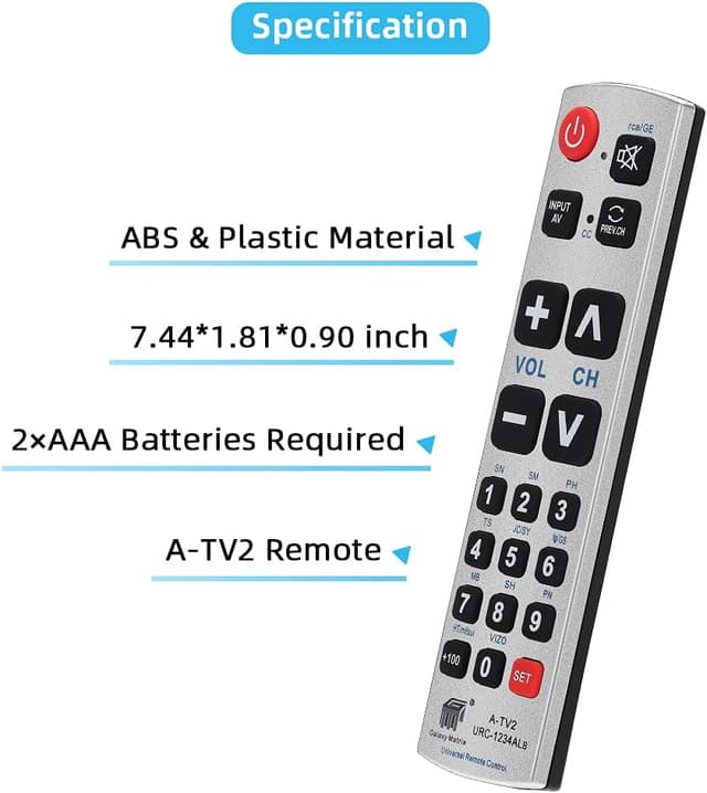 Thumbnail 6 de UNOCAR Big Button Universal Remote for TVs
