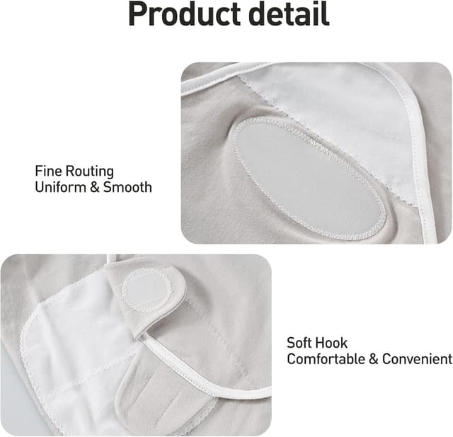 Detalle 2 de GLLQUEN BABY Swaddles Wickel-/Pucksack für Babys 0–3 Monate, 100% Bio-Baumwolle, Oeko-Tex, 3er Pack (Graugrün)