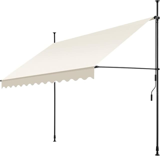 Imagen de tectake® Toldo Terraza Manual 300 cm Beige ☀️ Resistente a UV y Agua en OfertitasTOP